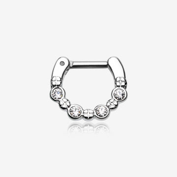Elan Multi-Gem Septum Clicker-Clear Gem